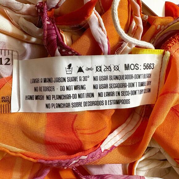 NWT Agua Bendita Victoria White Funky Bloom Floral Maxi Dress Multi Small Resort - Picture 15 of 16